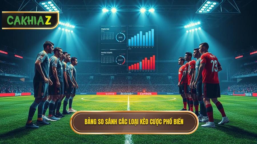 Bảng so sánh các loại kèo phổ biến trong các trận hot